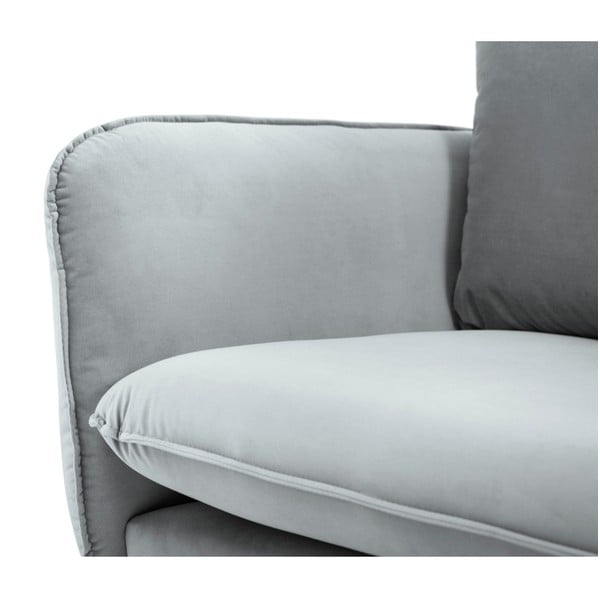 Vienna világosszürke bársony kanapé, 200 cm - Cosmopolitan Design-image-4