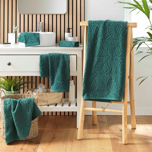 Zöld frottír pamut fürdőlepedő 70x130 cm Madeira – douceur d'intérieur-image-3