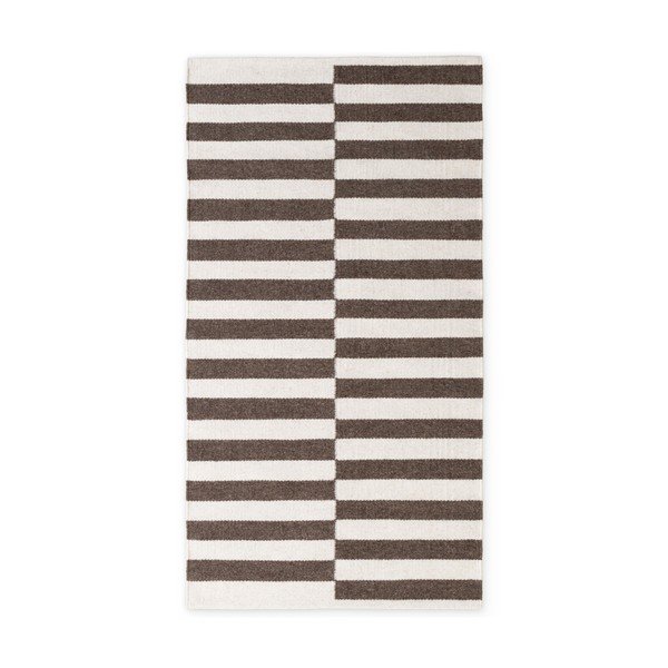 Fehér-barna kétoldalas-kézi szövésű gyapjú szőnyeg 80x150 cm Vika – Hanse Home