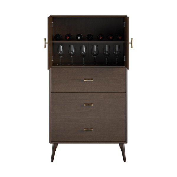 Magas komód diófa dekorral 81x152 cm Brittany - Novogratz-image-4