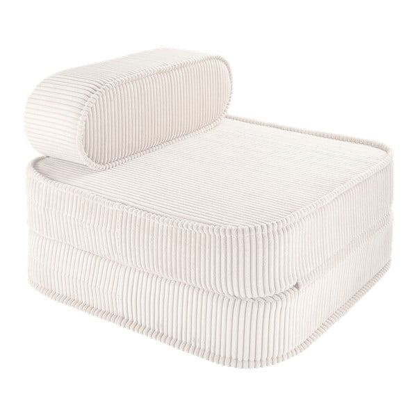Krémszínű kordbársony gyerek fotel Flip – Wigiwama