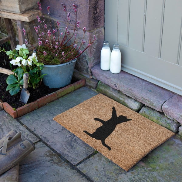 Kókuszrost lábtörlő 40x60 cm Cat – Artsy Doormats-image-3