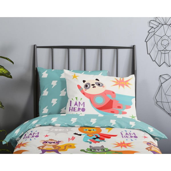 Pamut gyerek ágyneműhuzat babaágyhoz 120x150 cm Superhero – Good Morning-image-2