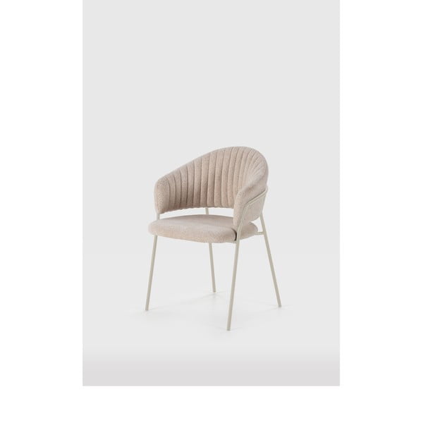 Bézs kárpitozott karfás étkezőfotel szett 2 db-os Leticia – Marckeric-image-1