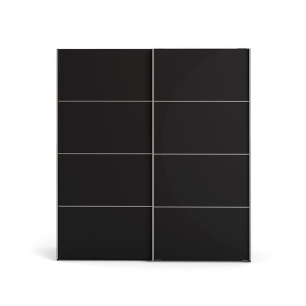 Verona fekete ruhásszekrény tolóajtókkal, 182 x 202 cm - Tvilum
