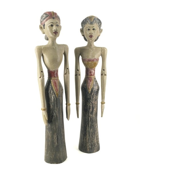 Indonesian szobor teakfából, 2 darab - Moycor