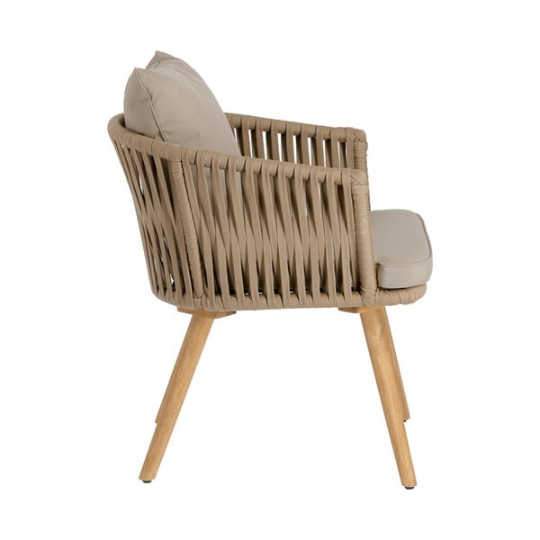 Hemilce akácfa kerti szék bézs kárpitozással - Kave Home-image-2