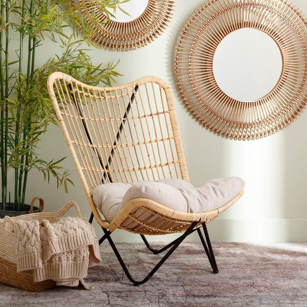 Natúr színű szőtt fotel – Ixia-image-1