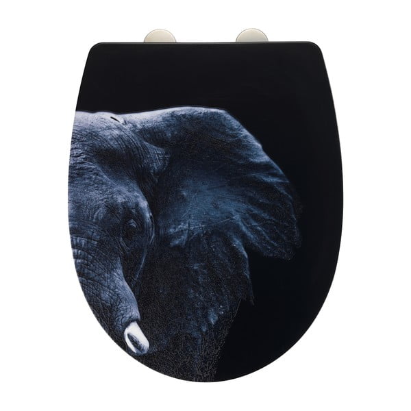 Elephant fekete rozsdamentes acél wc-ülőke - Wenko