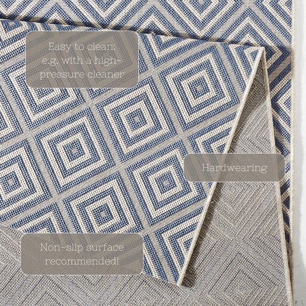 Karo kék kültéri szőnyeg, 160 x 230 cm - NORTHRUGS-image-1