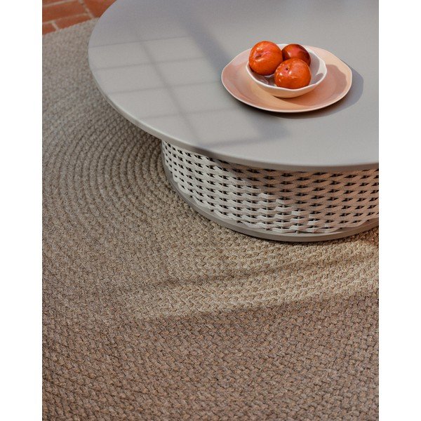 Bézs kerek kültéri-beltéri szőnyeg újrahasznosított szálakból ø 150 cm Despas – Kave Home-image-2