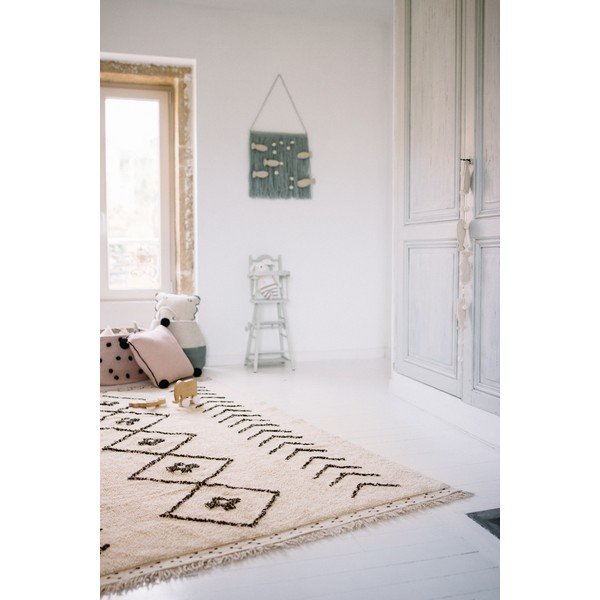 Krémszínű mosható kézi szövésű pamut szőnyeg 170x240 cm Bereber Rhombs – Lorena Canals-image-3