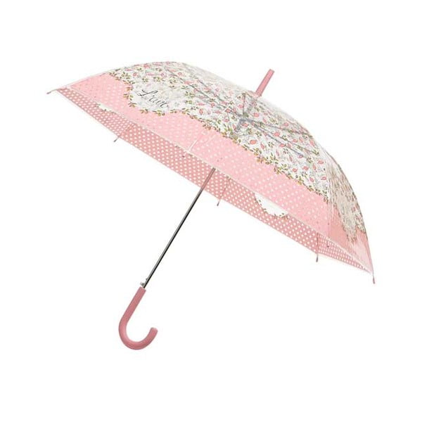 Pink Flowers átlátszó botesernyő, ⌀ 103 cm - Ambiance