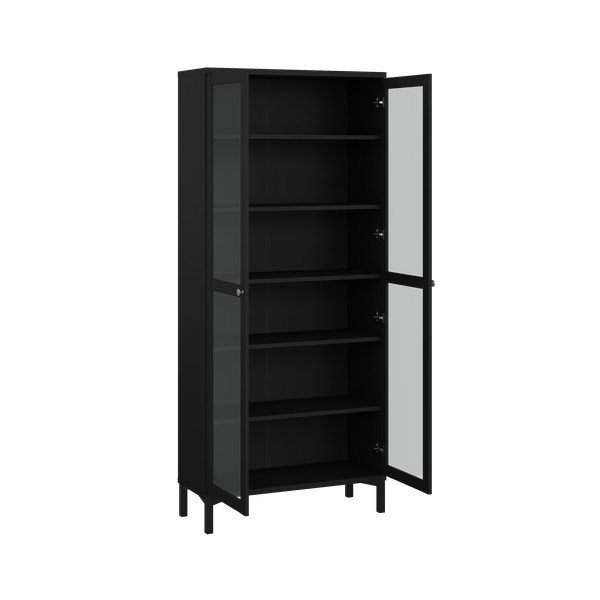 Fekete tálalószekrény 89x203 cm Roma – Tvilum-image-3