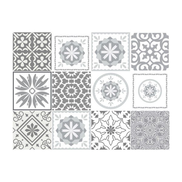 Cement Tiles Shades of Gray Cordoba 12 db-os falmatrica szett, 10 x 10 cm - Ambiance-image-2