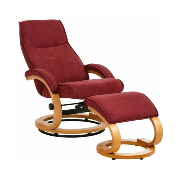 Rika piros állítható pihenő fotel lábtartóval, textil huzat - Støraa