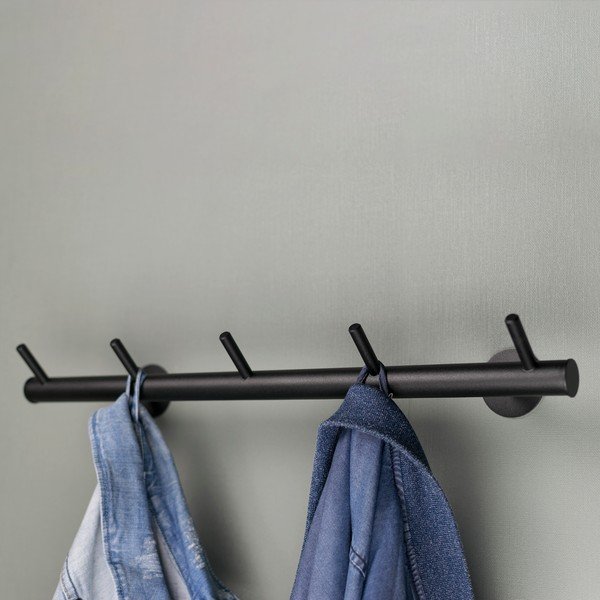 Fekete fém fali fogas 55 cm Odin – Spinder Design-image-1