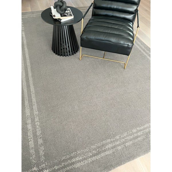 Világosszürke gyapjú szőnyeg 240x340 cm Calisia M Grid Rim – Agnella-image-1