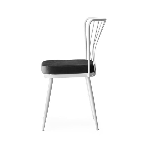 Fehér-fekete fém étkezőszék szett 2 db-os Yildiz – Kalune Design-image-2