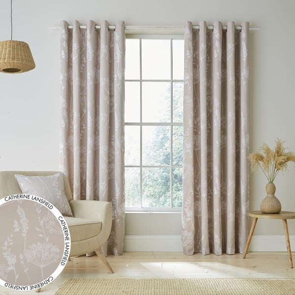 Bézs függöny készlet 2 db-os 229x168 cm Meadowsweet Floral - Catherine Lansfield-image-3