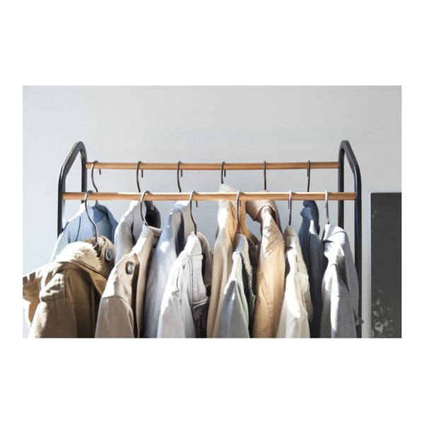 Fekete fém gurulós ruhatartó állvány Tower – YAMAZAKI-image-4