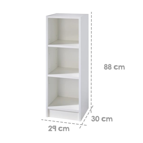 Fehér gyerek könyvespolc 29x88 cm Maren – Roba-image-3