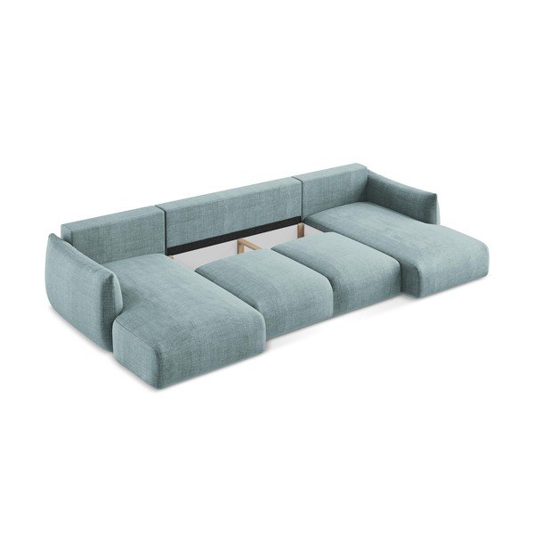Kék kinyitható sarokkanapé (U alakú) Leila – Makamii-image-4