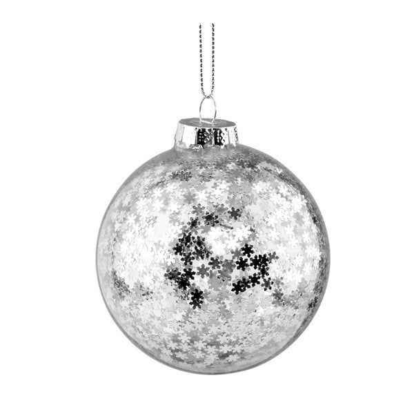 Ezüst színű karácsonyi üveg függődísz, ⌀ 8 cm - Butlers