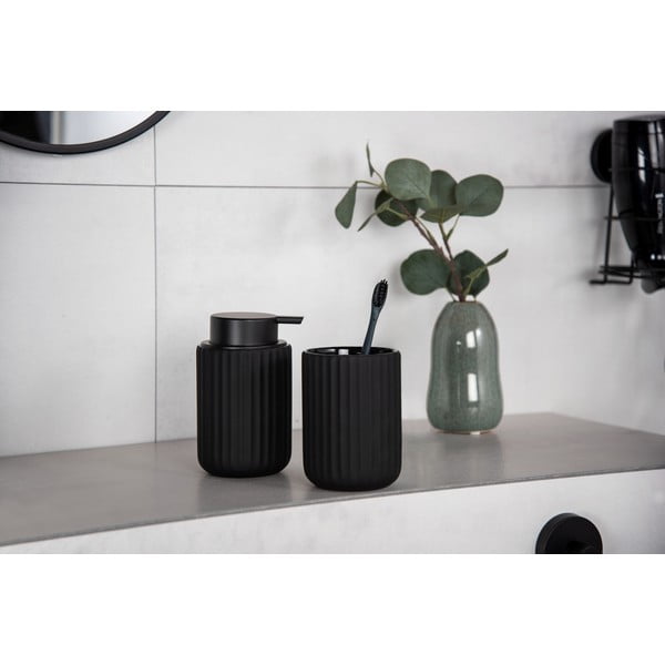 Belluno fekete kerámia fogekfetartó pohár - Wenko-image-1