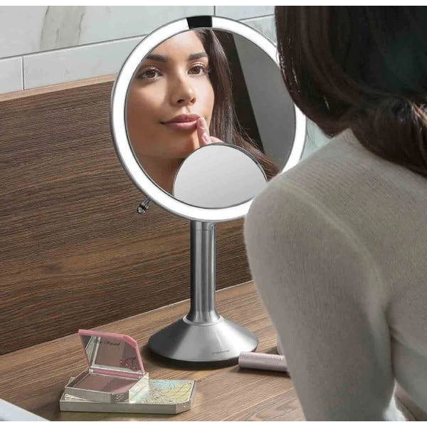 Kozmetikai tükör világítással-nagyítós (ötszörös) ø 20 cm Sensor Trio – simplehuman-image-3