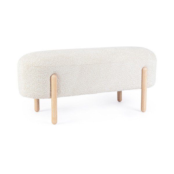 Krémszínű buklé párnázott pad Dayla – Bizzotto-image-2