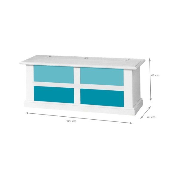 Chest fehér tárolóláda kék fiókokkal - Evergreen House-image-1