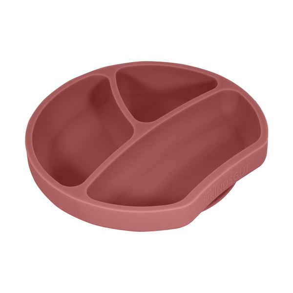 Téglavörös szilikon gyerek tányér 19x20,5 cm Dusky Pink – Kindsgut
