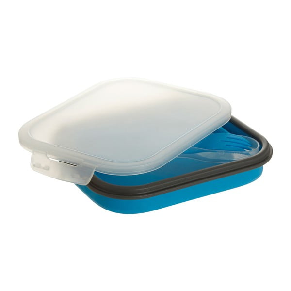 Kék ételes doboz evőeszközökkel, 19 x 26 cm - Premier Housewares