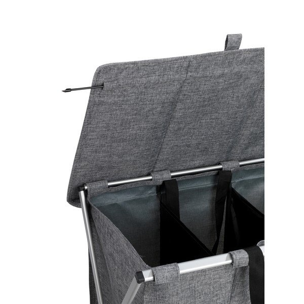 Trio 3 rekeszes szürke szennyeskosár, térfogat 118 l - Wenko-image-4