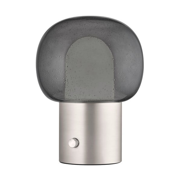 Ezüstszínű alumínium LED asztali lámpa üveg búrával (magasság 32 cm) Iris – Blomus