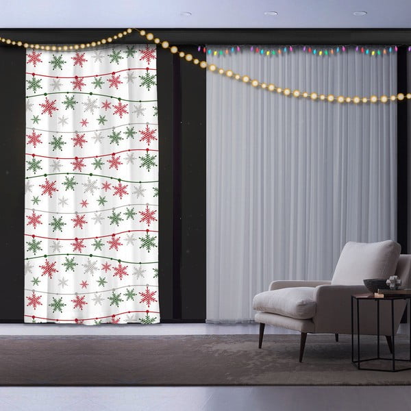Snowflake Star karácsonyi függöny, 140 x 260 cm