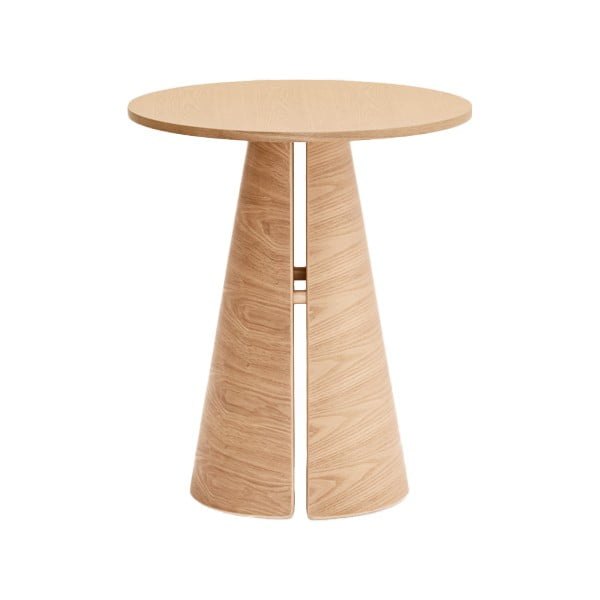 Kerek étkezőasztal kőrisfa dekoros asztallappal ø 65 cm Cep – Teulat