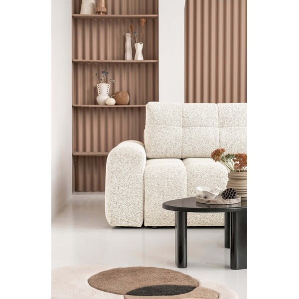 Krémszínű kinyitható tárolóhelyes moduláris sarokkanapé (jobb oldali) Lulu – Miuform-image-4