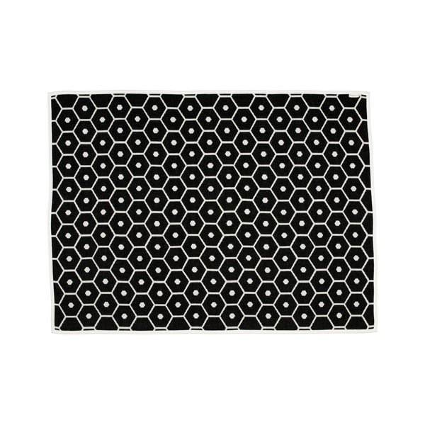 Fekete gyapjúkeverék takaró 140x180 cm Honey Black – Pappelina
