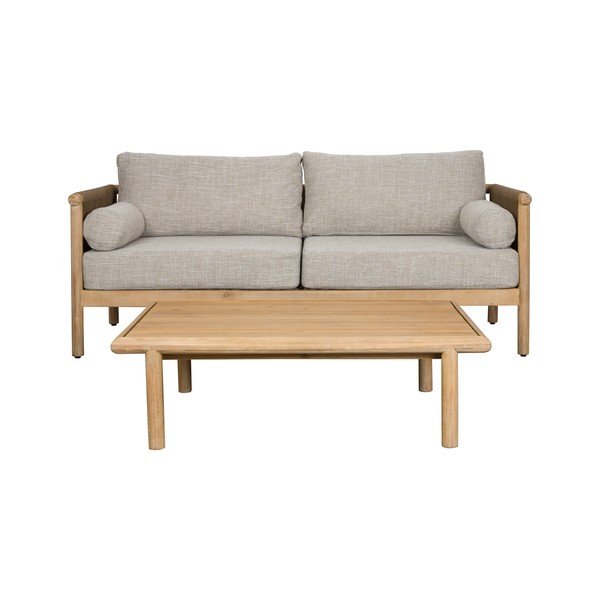 Szürkésbézs kárpitozott háromszemélyes kerti lounge szett Oasis – Dutchbone