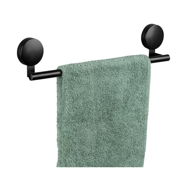 Static-Loc® Pavia fekete fali törölközőtartó, szélesség 40 cm - Wenko-image-1