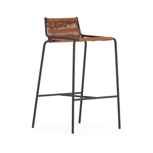 Terrakotta színű fém bárszék (ülésmagasság 65 cm) Emily – Marckeric