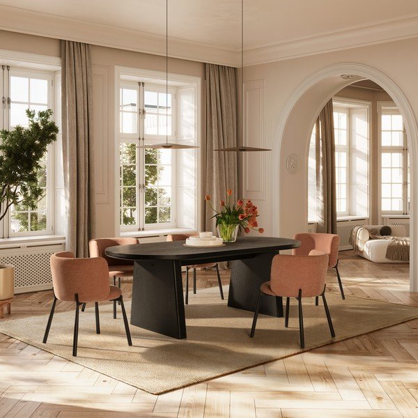 Étkezőasztal kőrisfa dekorral 100x200 cm Blair – MOME-image-1