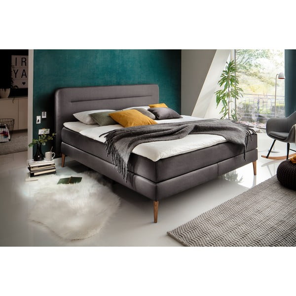 Antracitszürke boxspring ágy 180x200 cm Massello – Meise Möbel-image-1