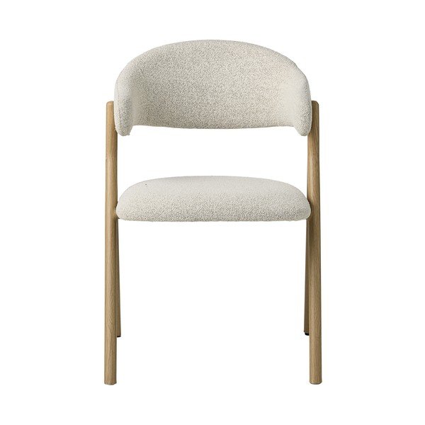 Krémszínű-natúr színű kárpitozott karfás étkezőfotel Frances – Unique Furniture-image-3