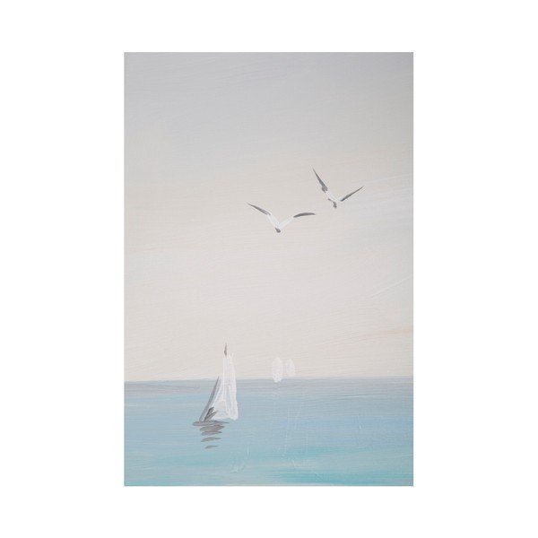 Beach Lifebouy kézzel festett kép fenyőfa keretben, 30 x 90 cm - Mauro Ferretti-image-4