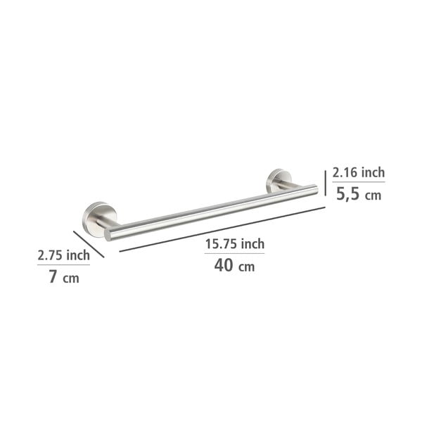 Matt ezüstszínű fali rozsdamentes acél törölközőtartó Bosio – Wenko-image-3