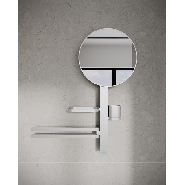 Fali tükör polccal-fogassal ø 33 cm ALU+ – Ideal Standard-image-1