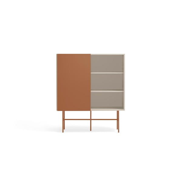 Téglavörös-bézs magas komód tolóajtóval 120x140 cm Nube – Teulat-image-2